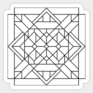 Black and White Art Deco Geometric Triangular Tile Design Sticker